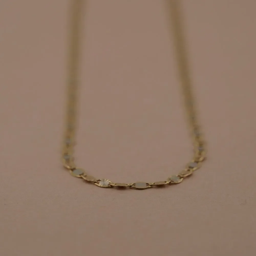 14k REAL Gold Solid 3 mm Tri color Valentino Chain Necklace